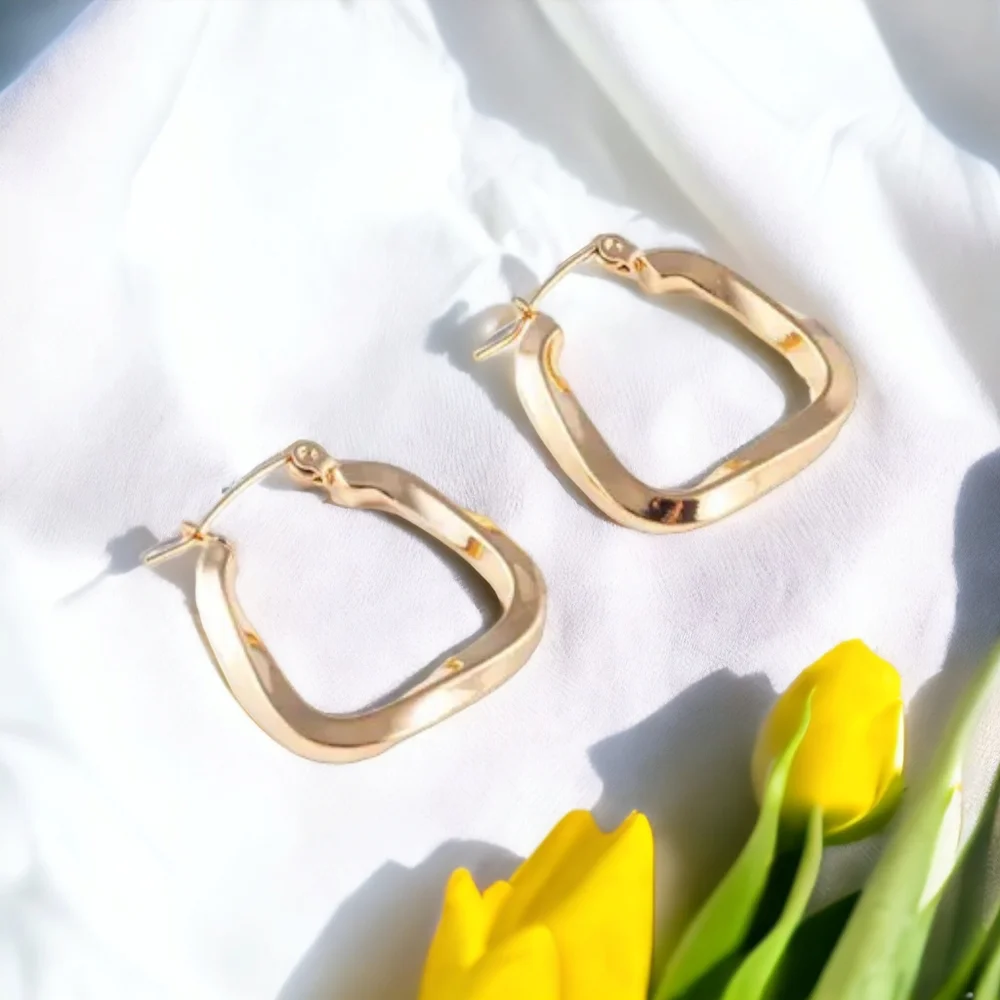 Gold Hoop Earrings - Picture 5 of 10